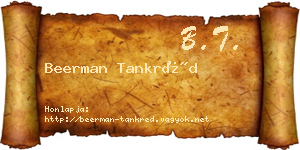Beerman Tankréd névjegykártya
